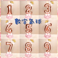 Ready Stock - Oversized Number Balloon/107cm Number Balloon/Candle/Birthday Decoration/Birthday Ball