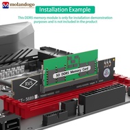 MOLANDOGO Laptop DDR5 RAM to SO DDR5 U-DIMM Desktop Adapter Card Memory Tester SO DDR5 to DDR5 U-DIM