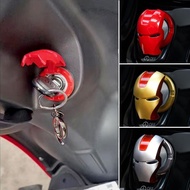 Electric Motorcycle One-Click Start Protective Cover Iron Man Marvel Modified Products Key Ring Button Decoration Sticker