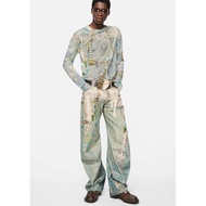 Acne Studios 25ss New Style Lace Pearl Print Long Sleeve Bottoming Shirt