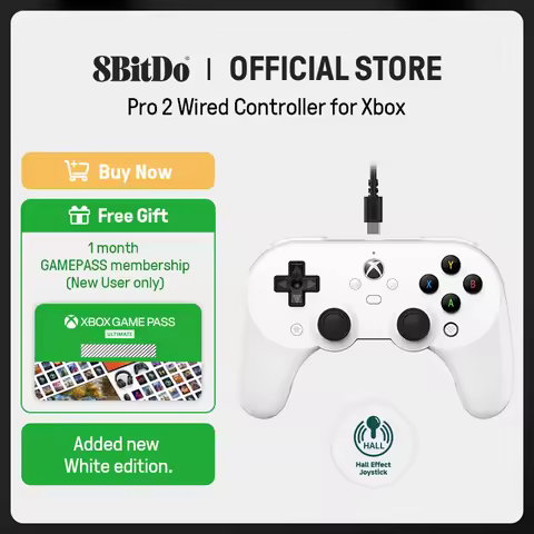 8BitDo New Pro 2 Wired Gaming Controller for Xbox, Hall Effect Joystick Update, 3.5mm Audio Jack, Wi