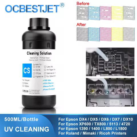 500ML UV Cleaning Liquid For Epson Roland Mimaki Ricoh Konica UV Printer Cleaning Fluid Kit UV Print