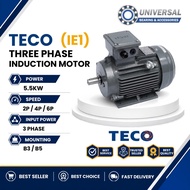TECO MOTOR 3 PAHSE INDUCTION MOTOR (IE1) 5.5KW (7.5HP) B3 B5 ELECTRIC MOTOR 2 POLE 4 POLE 6 POLE
