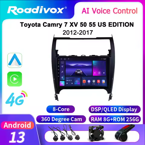 roadivox Android car radio for Toyota Camry XV 50 55 US EDITION 2012 2017 GPS Navigation video Multi