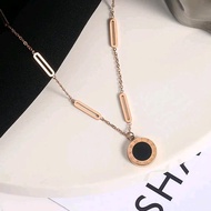 Stainless Steel Round Space Necklace for Women, Elegant Accessories van cleef