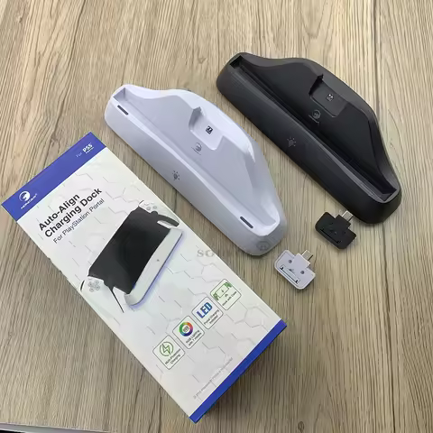New Auto-Align Charging Dock Station for PS5 PlayStation Portal Charger Stand for PS Portal with 7 L