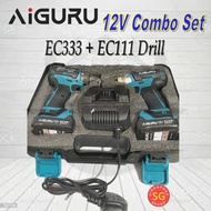 AIGURU 12V COMBO SET WITH IMPACT DRILL DRIVER AND DRILL DRIVER/ SIMILAR TO MAKITA CLX224SAX1