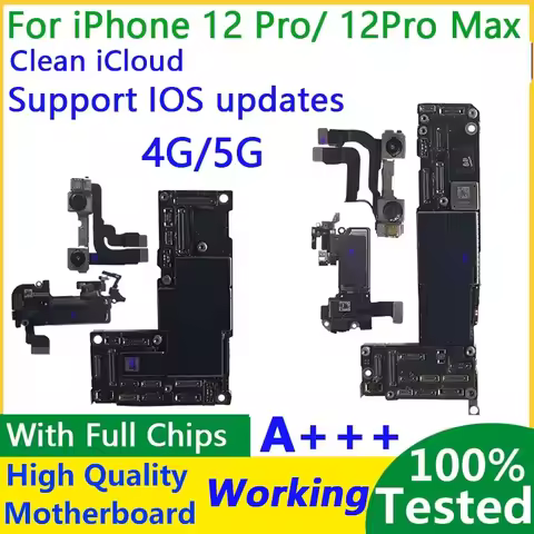 Unlocked For iPhone 12 pro Motherboard For iphone 12 pro max With Face ID Supprt iOS Update Clean ic