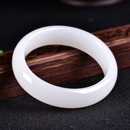 Natural Afghan White Jade Bracelet Narrow version Bangle White Jade Stone Narrow Strip Bracelet