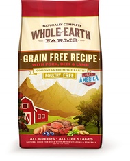 Whole Earth Farms Grain Free Recipe Dry Dog Food Pork Beef Lamb 4LB