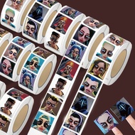 500 stickers of fearless contract ink lens portrai 500贴无畏契约墨镜头像表情包卷卷贴画抽象贴纸手账DIY贴贴纸39GR