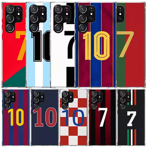FootBall SuperStar Number C 7 10 Phone Case For Samsung Galaxy S24 S25 Edge S26 Ultra S22 S23 Plus S