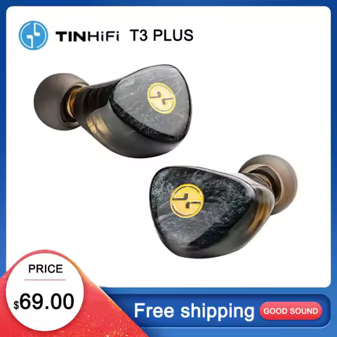 TIN HIFI T3 PLUS 10MM LCP Dynamic Driver Earphones 3D Printing Delicate Packaging Environmental Resi