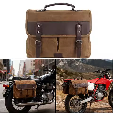 Universal Motorcycle Side Bag Quick-Easy Large Capacity Travel Bags Saddlebags Canva Motorbike Trave