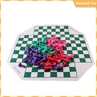 [BlesiyaedMY] 4-Color Four Player Chess Set with Soft Chess Board for Kids and Adults
