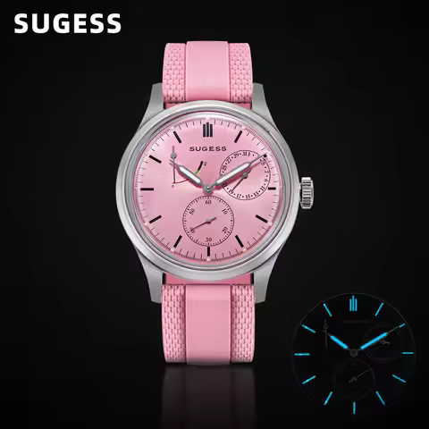 Sugess Men Watch Automatic Mechanical ST1787 Movement Ultra Thin Geneva Stripes Casual Colorful Woma