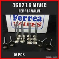 Mitsubishi Proton 4G92 1.6 Mivec Engine Valve Ferrea 6000 Series Competition Swirl-Polished Head