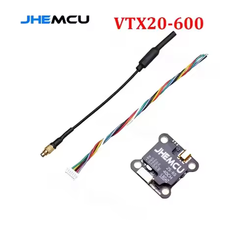 JHEMCU VTX20-600 FPV 5.8G 7-26V 0MW/200/400/600/40CH Transmitter VTX for RC Models Long Range FPV Ra