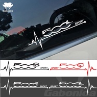 2Pcs/Lot Car Window KK Sticker Decals Accessories For Fiat 500 500C 500L 500X 500S