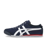 [100% Original Onitsuka Tiger shoes canvas men's and women's sports shoes casual shoes running shoes sneakers 66 Slip-On D3K0N-5099 Navy/Off White Casual Shoes