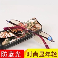 Golden Wedding Fashion Women's Reading Glasses Half Frame Glasses Anti-Blue Light Elegant Pink Phone