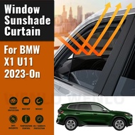 For BMW X1 U11 2023 2024 Car Sunshade Shield Magnetic Front Windshield Blind Curtain Rear Side Baby 