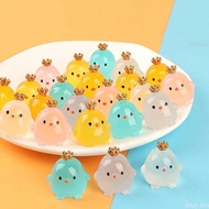 Luminous Chicks Car Decorative Ornaments Cartoon Cute Mini Resin Chicken Modeling Car Dashboard Toys
