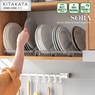 KITAKATA SORA Acrylic Plate Organizer Acrylic Kitchen Organizer Plate Organizer Quality Cupboard Bow