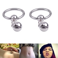 2PCS 14G Stainless Steel Piercing Charm Septum Captive Bead Navel Nipple Bell Ring Hoop