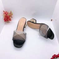 Guốc Cao Gót vuông đồng 5cm quai đan lưới G52 ( ảnh thật phía sau)