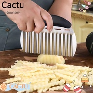 CACTUS Potato Cutter, Wavy Heavy Duty Potato Slicer, Durable Stainless Steel with Handle Vegetable C