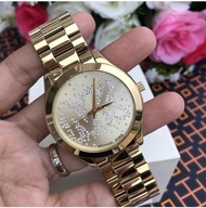 Original Michael Kors Slim Runway Gold Dial Ladies Watch MK3590