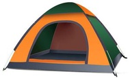 全城熱賣 - 踏險者戶外帳篷全自動速開露營沙灘野外帳篷（墨綠拼橙）（1-2人單門1天窗）