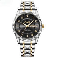 POSHI watch for men waterproof sale original Fashion Gold White Stainless Steel calendar luminous di