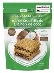 現貨！🇨🇦正品直送零食！Tropical Fields Crispy Coconut Rolls 椰子脆卷400 g