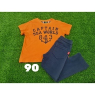 Children's Set Size 90.Cotton Screen-Printed T-Shirt.light And Comfortable + Beautiful Stretch Pants