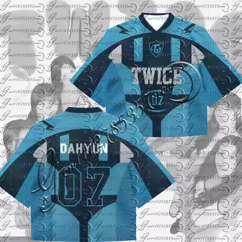 2026 new American Football Jersey Blue Black Gothic Streetwear Tee Personalized Name Number TWICE Fa
