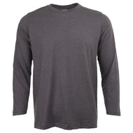 【COMFY】Long Sleeve Cotton Roundneck T Shirt  Lengan Panjang - NAVY/BLACK/DARK GREY MELANGE/RED/MAROO