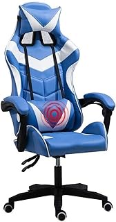 Office Chair Desk Chair Gaming Chair Ergonomic High Back Racing Style Gaming Chair Computer Chair Office Chair Armrest Seat Massage Chair (Color : Black Blue) Full moon (Blue White) Stabilize