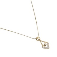 二手NINA RICCI NR 標誌項鍊，鍍金鑲水鑽，約 5.2 克，NR 標誌，女士款。