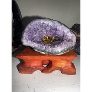 Amethyst Geode (come with wooden base)