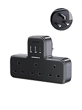 UGREEN Plug Extension Socket 30W PD Outlet Extender with 2 USB-A and 1 USB-C, 3 Way Power Adapter SG