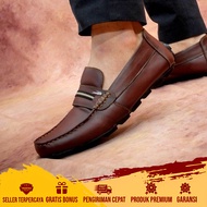 DOLCIMOD - Sepatu Pantofel Pria Kulit Sapi Formal Slip On Loafers Pull On Crocodile Pantovel Pantope