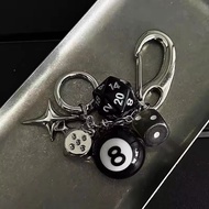 Fashion Creative Billiard Pool Keychain Souvenir Snooker Key Ring Black No.8 Ball Jewellery Accessor