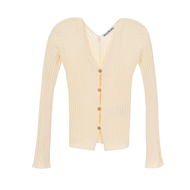 Acne Studios Womens Slim Fit Knitted V-Neck Cardigan Sweater Casual Style Long Sleeve Cotton Spring 