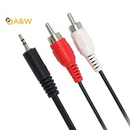 A&W 1.2m 3.9 Feet 3.5mm Plug Ja to 2RCA Male Audio Cable Splitter Phone to Speaker
