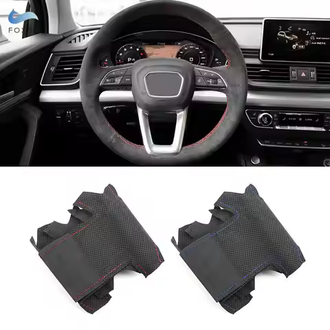 For Audi A3 S3 8Y A4 S4 B9 A5 S5 8W6 Q2 Q3 F3 Q5 FY Q7 4M Q8 O Shape Hand-stitched Suede Leather Car