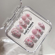 press on nails nails French Wearable Nails 2025 New Style Exquisite Printing High-End Semi-Handmade 