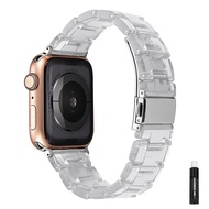 สายเรซิ่นสำหรับ Apple Watch Ultra Band 8 7 49 44มม. 40มม. 42มม. 38มม. 41 45มม. Correa โปร่งใสสำหรับ I Watch 7 6 Se Series 5 4 3