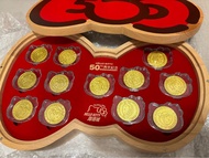 Hello-Kitty 50周年十二生肖紀念幣木盒套裝